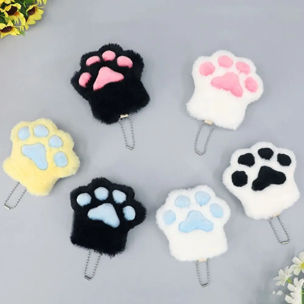 Cartoon Stuffed Realistic Claw Keychain Cat Paw Sweet Plush Doll Pendant Kawaii Hanging Backpack Ornaments Women