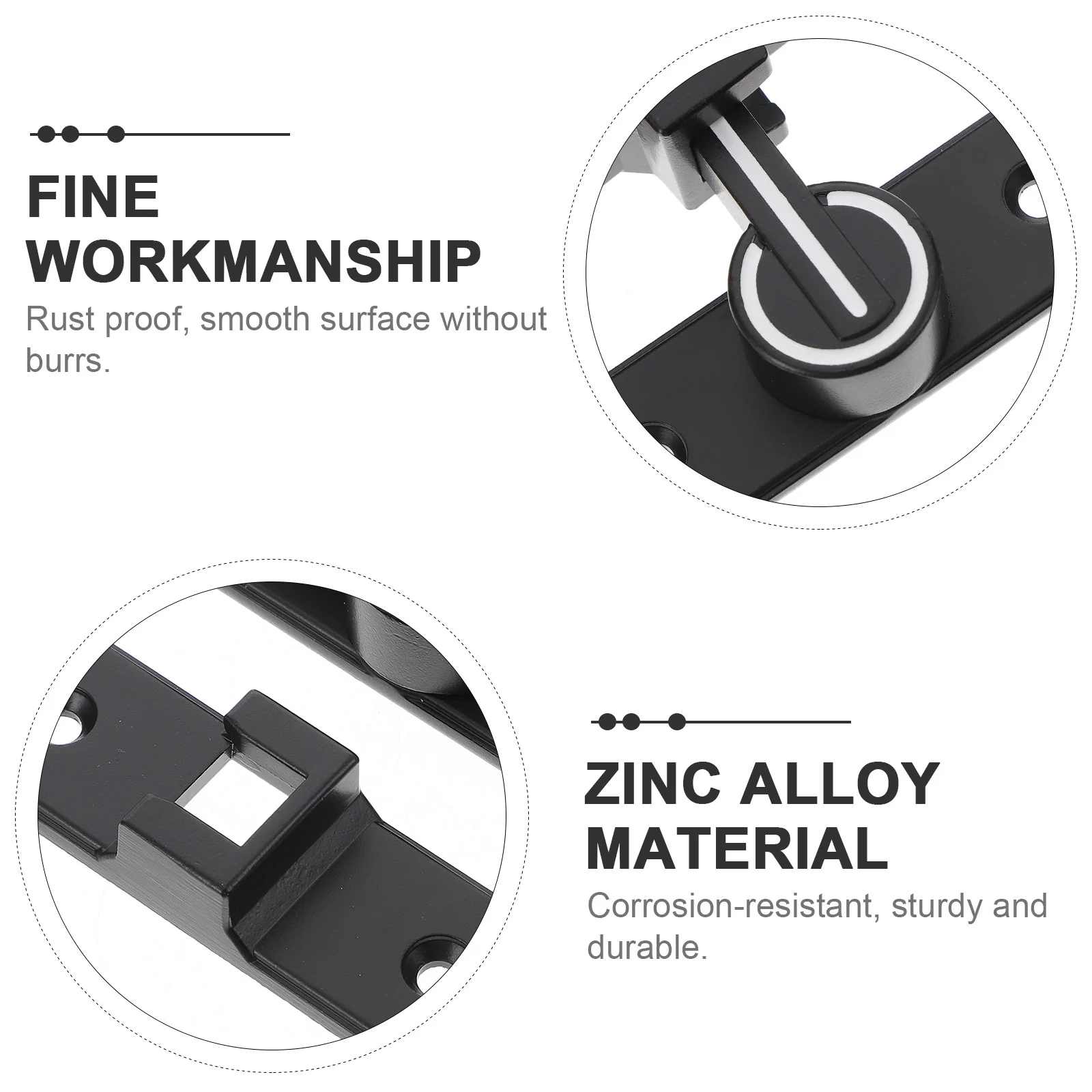 

90 Degree Luminous Door Lock Latch Bolt Sliding Door Security Baffle Anti Pry Design Night Visibility Durability