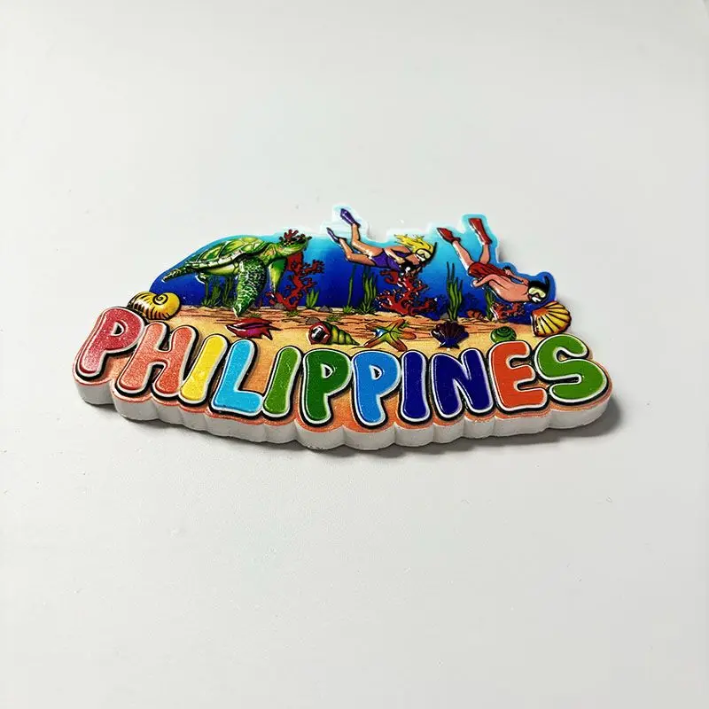 1pc, Hot-Selling Magnetic Fridge Magnet High-End Ins Style Home Decoration Personalized Souvenir Philippines Travel Collectible