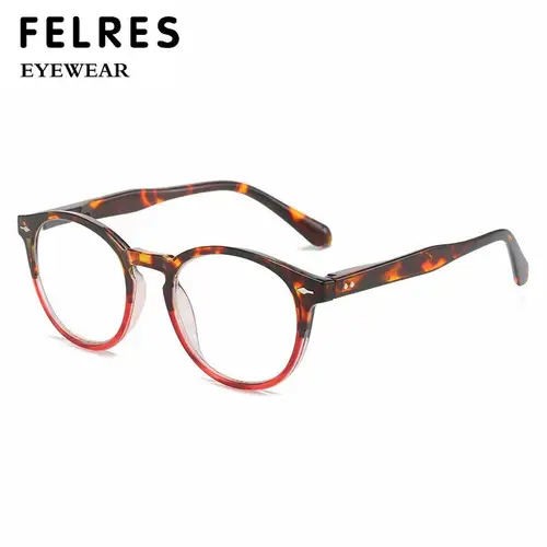Imagen 2 del producto Gafas de lectura redondas con remaches a la moda para hombre y mujer, lentes transparentes para lectores de personas mayores, altamente dioptrías + 4,5 5,0 6,0 7,0 a 8,0