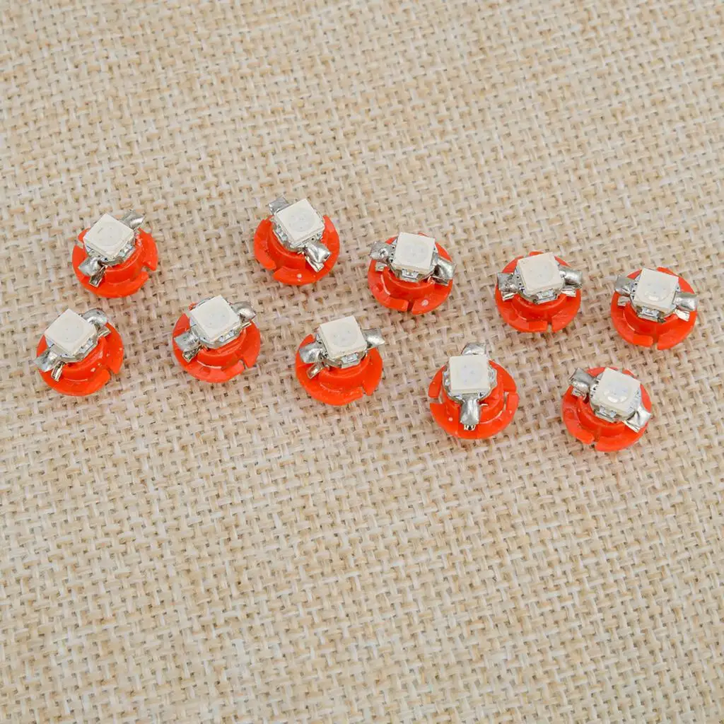 10Pcs Universal 12V Interior Red LED B8.4D Instrument Dashboard Panel Gauge Cluster Speedometer Light Bulb Dash Lamp