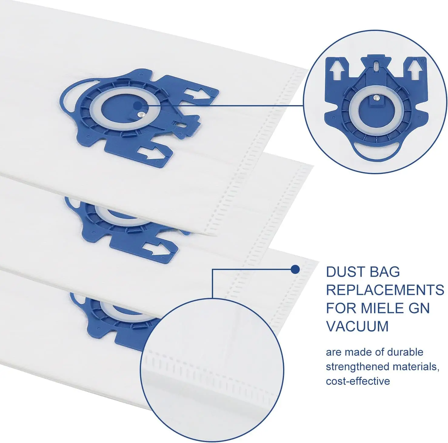 3D Dust Bags For Miele GN Vacuum Bags, Replacement for Miele Classic C1 Complete C1, C2, C3, S400i S600 S2 S5 S8 Series