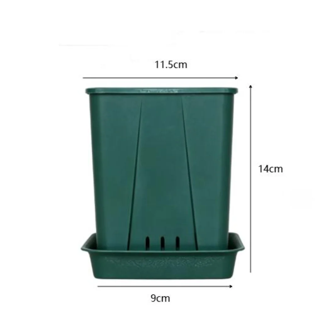 Thickened Plant Containers With Tray Nursery Grow Pots Square Plant Pot Thickened Pp Resin Crack Resistant Material
