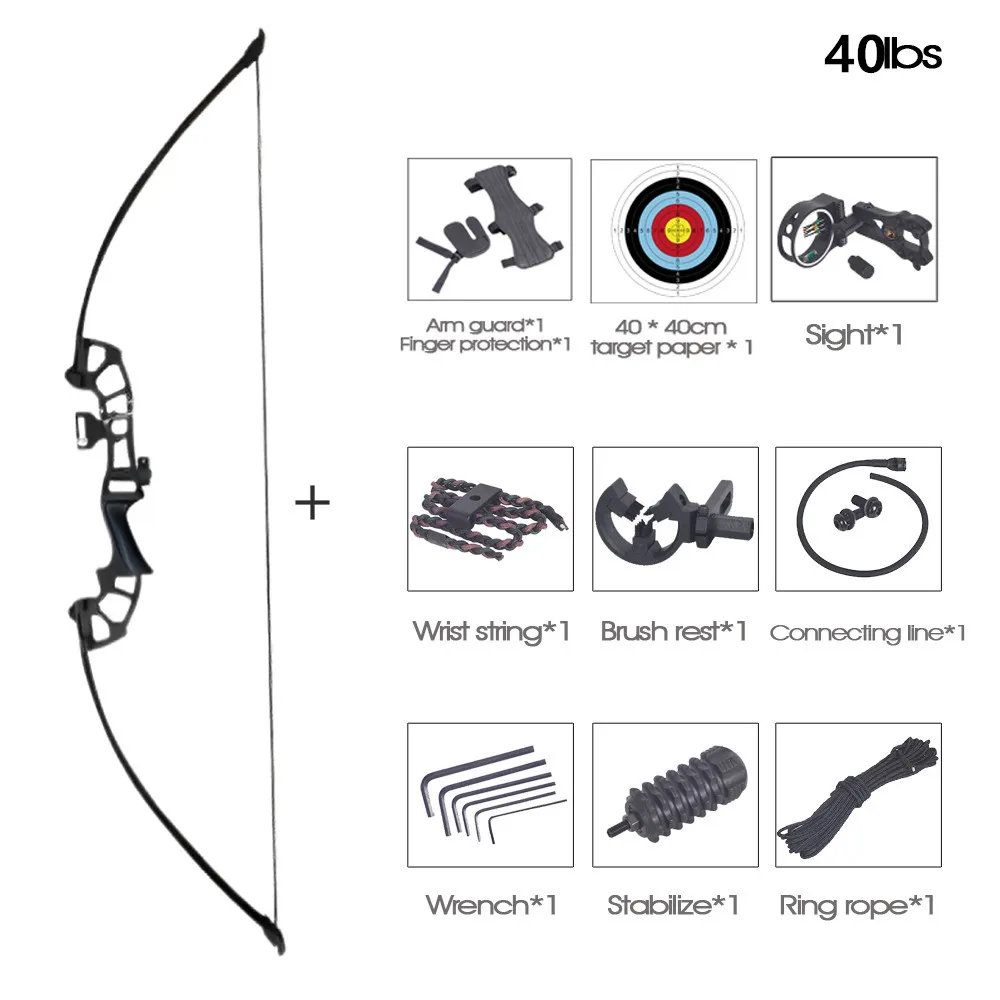 30-50lbs Professional Recurve Bow Powerful Hunting Archery Bow Arrow Straight Bow Outdoor Hunting Shooting Sports High-quality