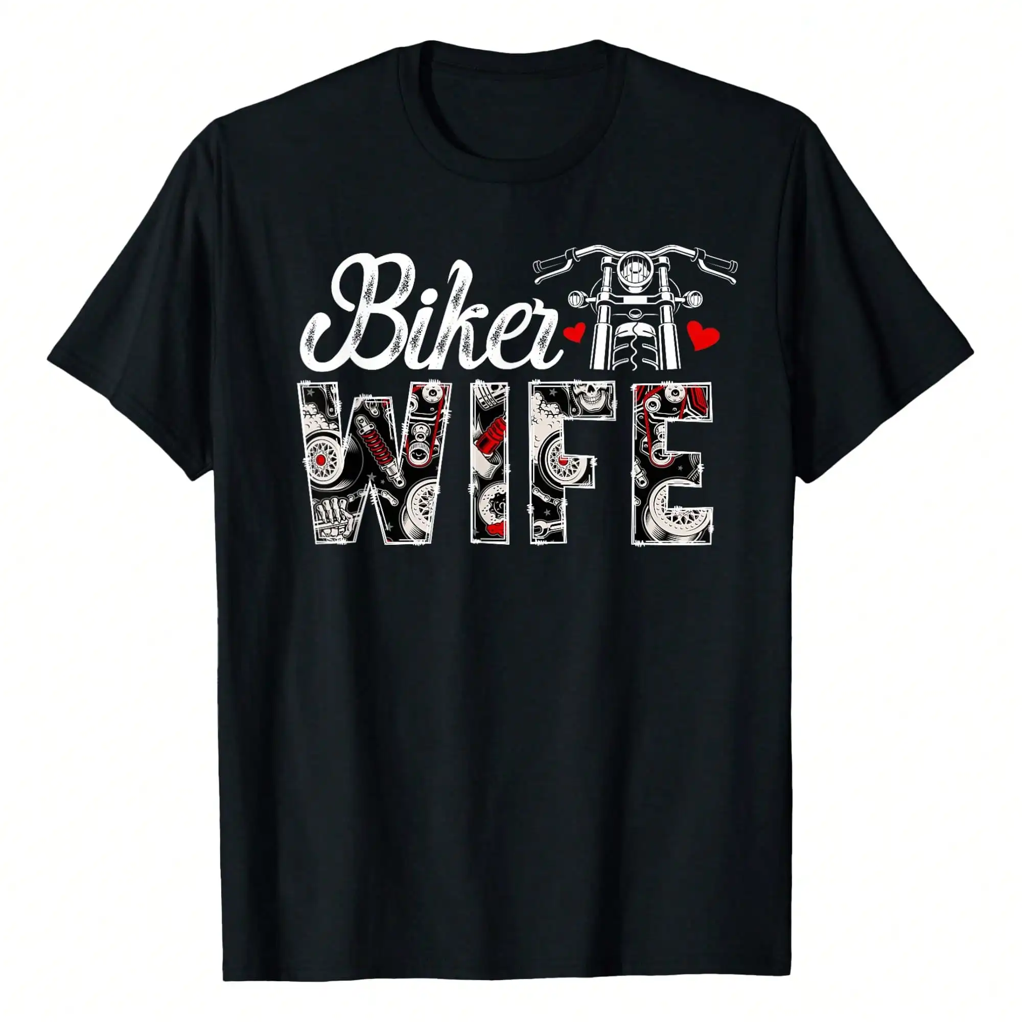 

Biker Wife Of A Biker Wife Motorcycle Wife Women's Summer Casual T-Shirt, Soft And Comfortable Slightly Stretching, Street Hip H