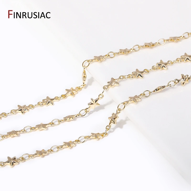

14-каратное позолоченное блестящее ювелирное изделие со звездами для изготовления ювелирных изделий, высококачественные золотые цепочки для аксессуаров для ожерелья своими руками