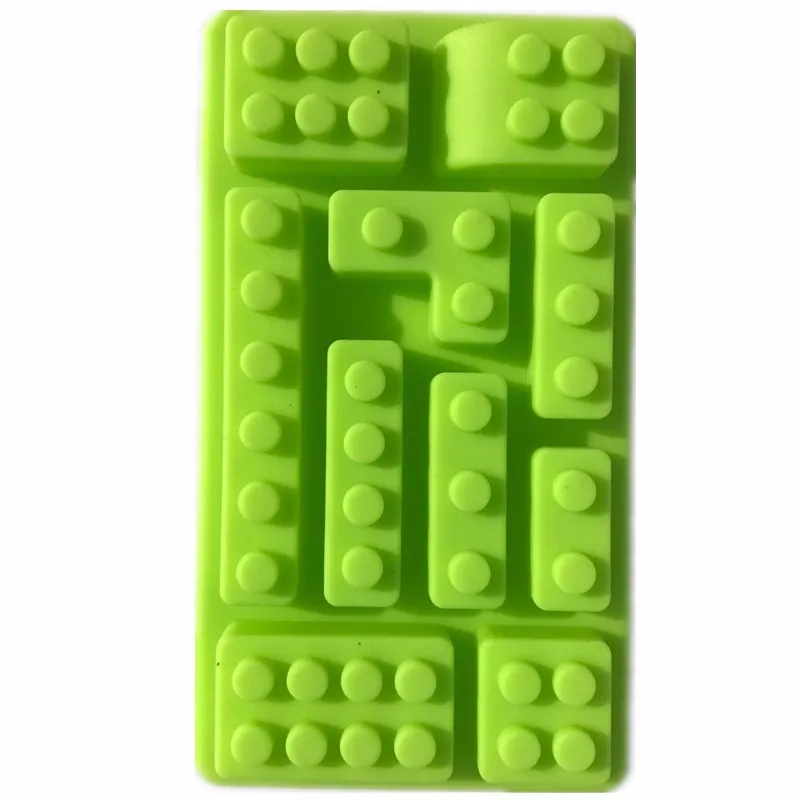 DIY Silicone Building Blocks Robot Cake Molds Chocolate Jelly Block Bakeware Molds Ice Candy Kitchen Baking Supply