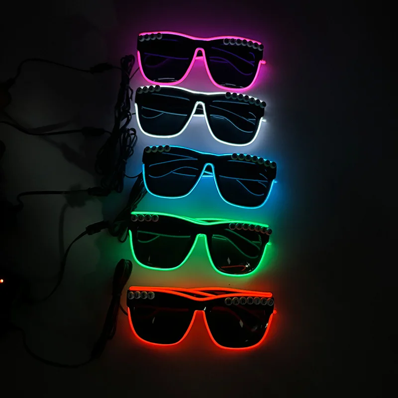 Creative Personality Luminous Stage Performance Glasses Fluorescent Glowing Carnival Supplies Neon Light Up Bar Club Eyewear