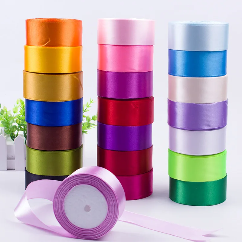 1 Rolle 22 Meter Seidensatinbänder für Bastelarbeiten, Schleifen, handgemachte DIY-Geschenkverpackungen, Party- und Hochzeitsdekoration, 6/10/15/20/25/40/50mm Band