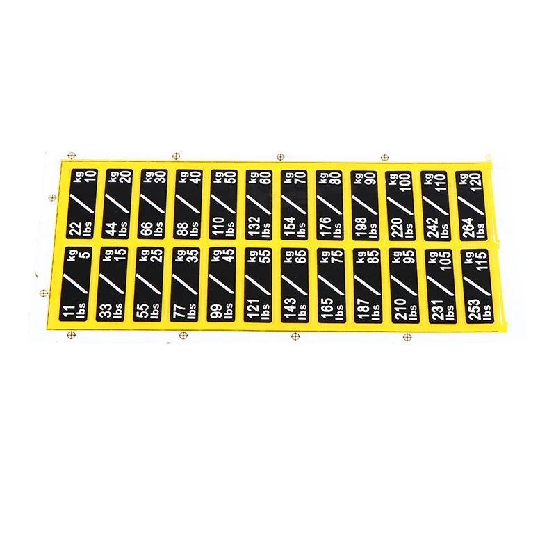 （NEW）1sheet Weight Sticker Labels For Gym Equipment Accessories Power Equipment Label