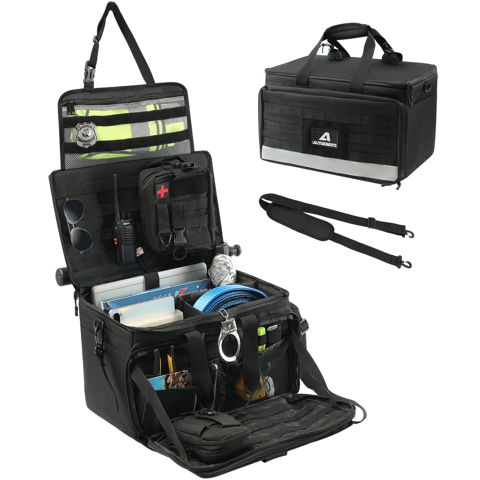 

Car Front Seat Patrol Bag Organizer Police Gear Duty Storage Tactical Molle Back