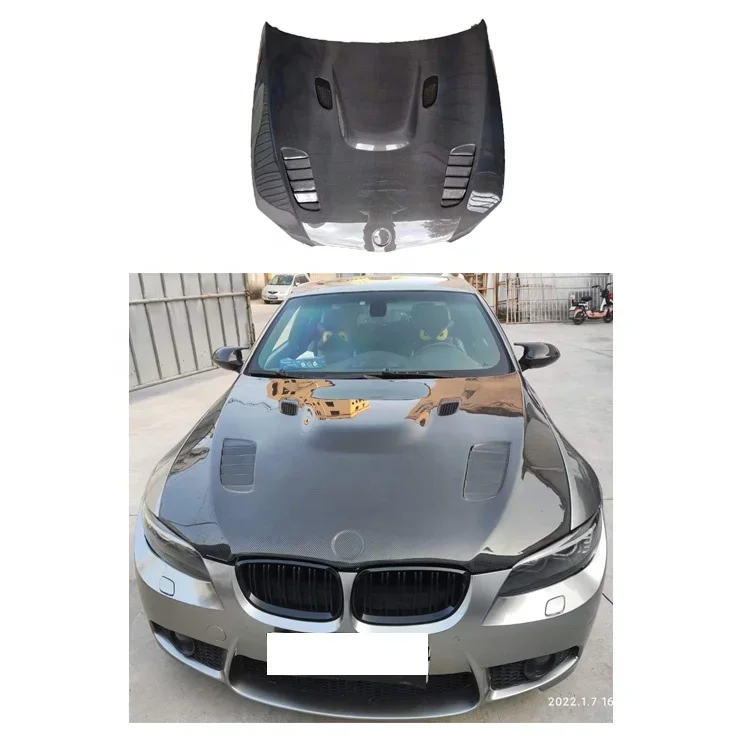 Car Exterior Parts Engine Cover Hoods  E92 E93 Upgrade v Style Carbon Fiber Front Bonnet Hood for 3 Series 2005-2012