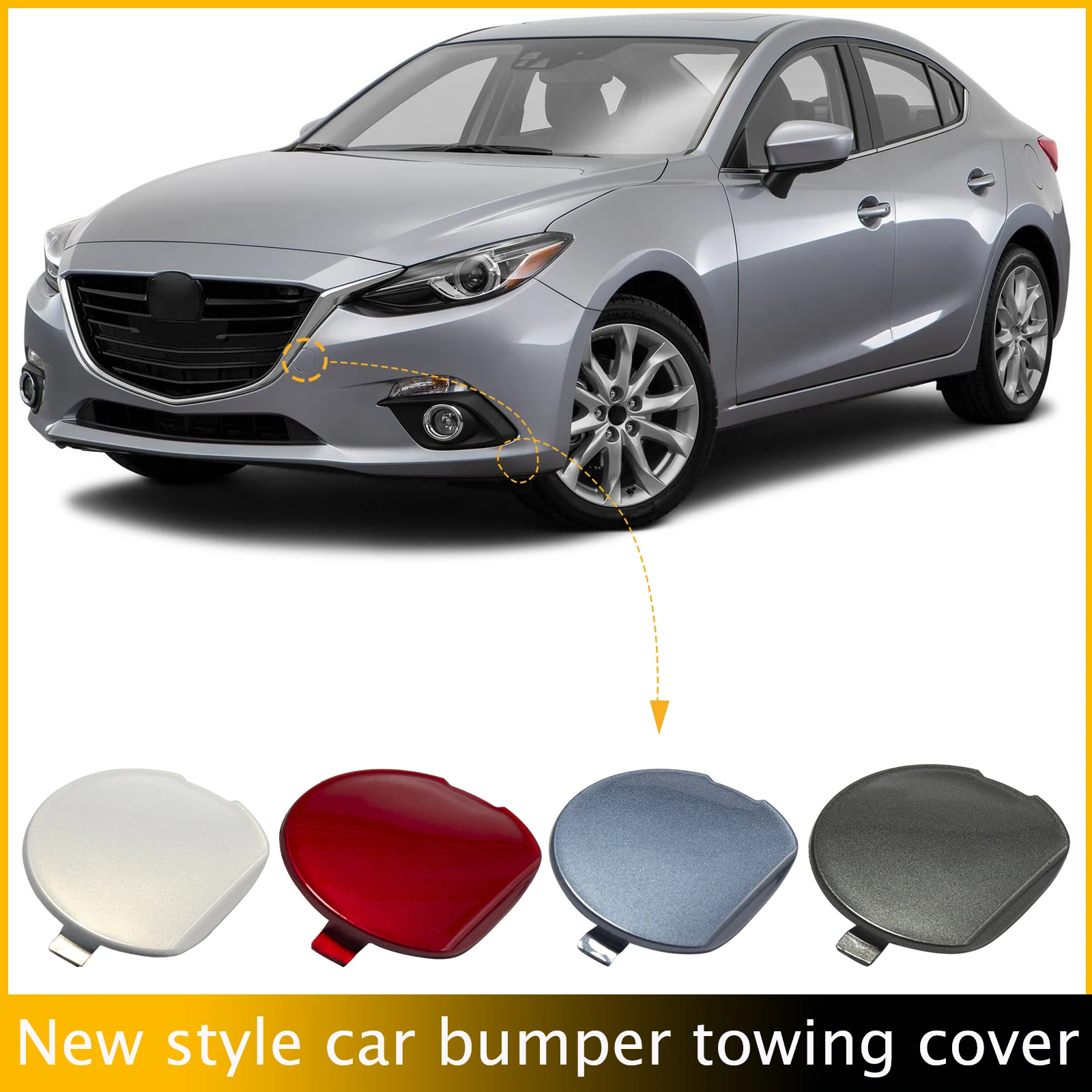 

Front Bumper Tow Hook Cap Towing Eye Cover For Mazda 3 Axela 2014-2016 Left BHN1-50-A11-BB BHN150A11BB