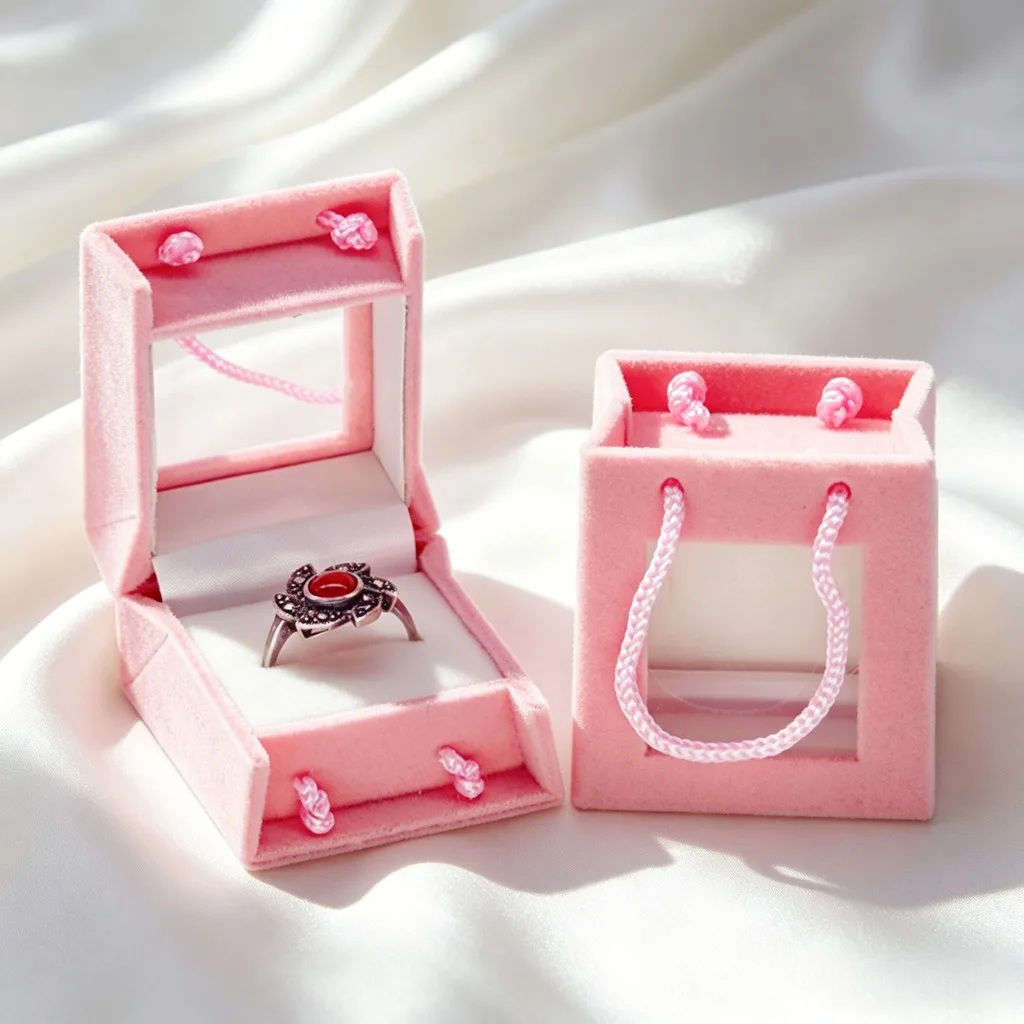 Windowed Ring Box Portable Korean Jewelry Box Jewelry Storage Box Transparent For Daily Storage Engagement Small Jewelry