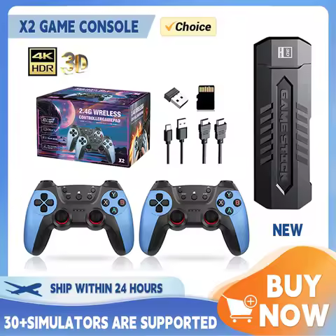 X2 Blue Game Console 4K HD Video Game Stick 50000 Retro Games Wireless Controller for PSP PS1 FC for Boy Gift