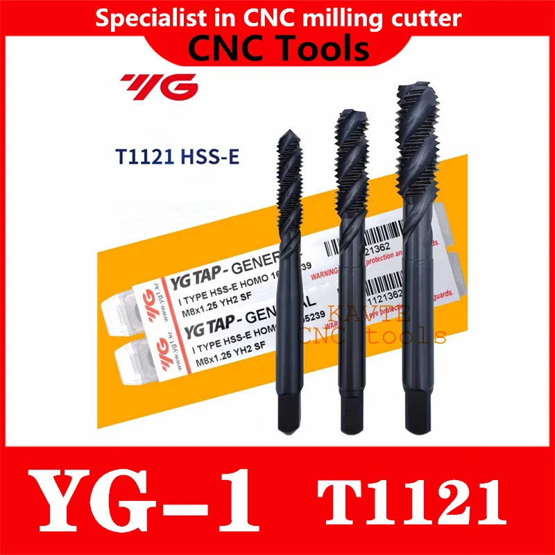 YG-1 HSS-E T1121 M2 M2.5 M3 M4 M5 M6 M8 M10 M12 M14 M16 M18 M20 M24 Processing Metal Tap Spiral groove Taps For Multi Purpose