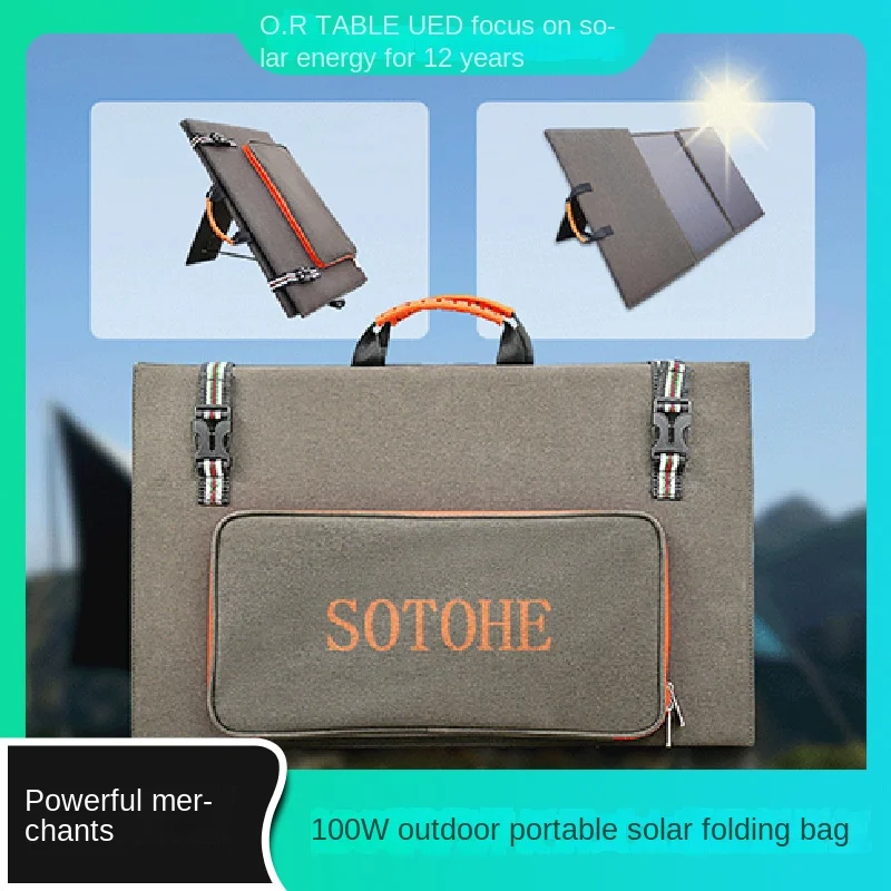 

100W Portable Solar Foldable Bag for Outdoor Use, Vehicle Mounted Solar Panel Charging Panel