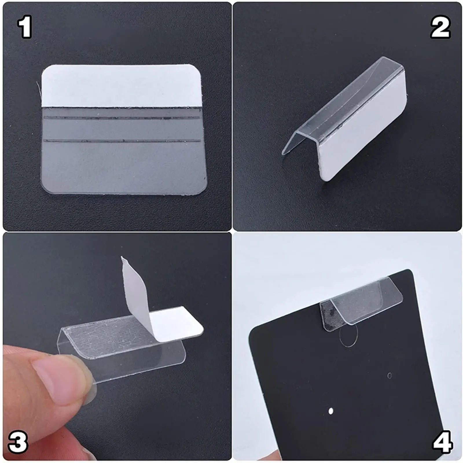 100Pcs Earring Card Adapters Adhesive Lip Clear for Necklace Card Girls