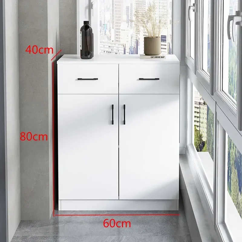 Balcony sun-protection storage cabinet, wall-mounted integrated low cabinet, living room cabinet with drawers, storage cabinet