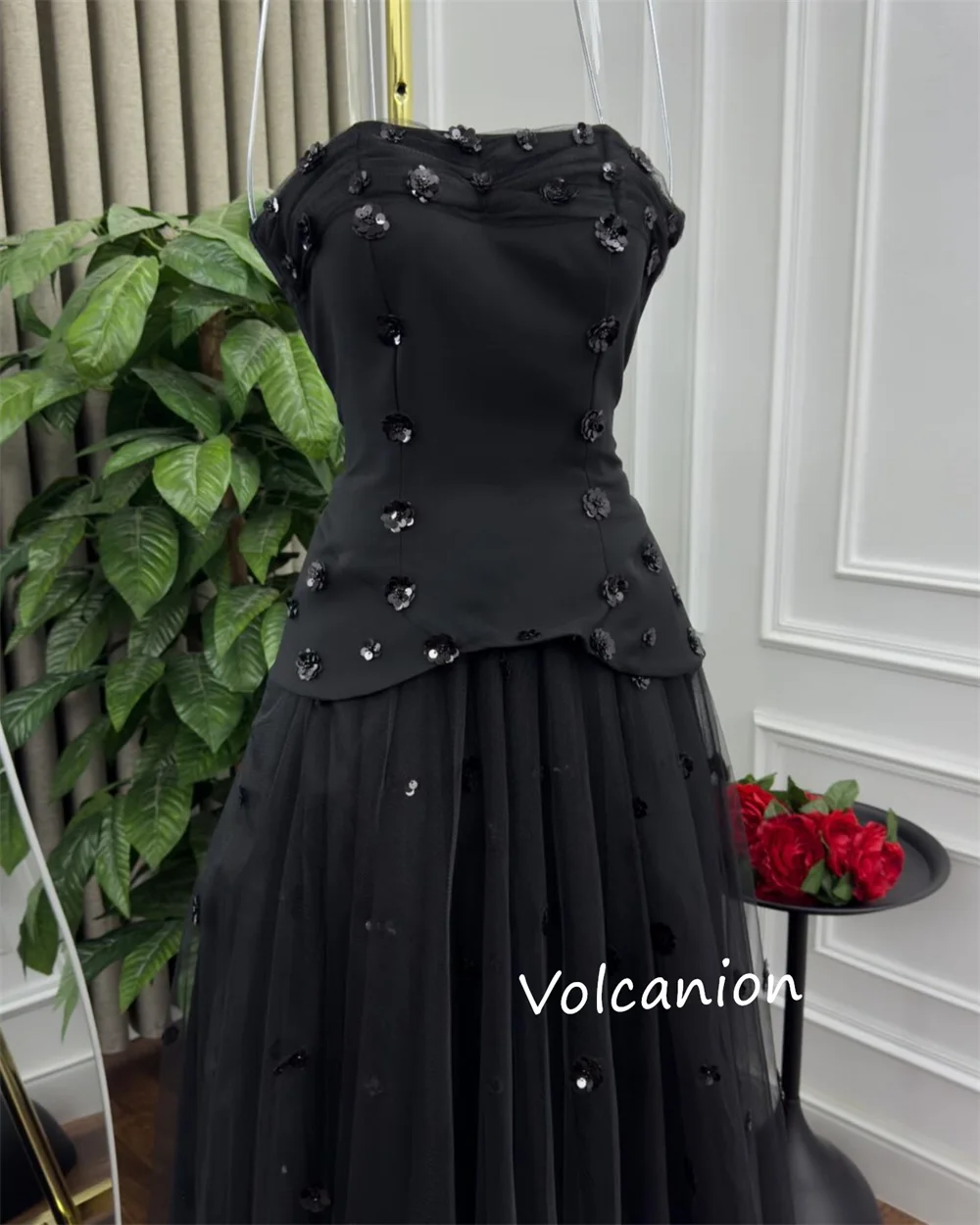 Gaun Panjang Tanpa Tali A-line Manik-manik Berpayet Jersey Kustom Pencocokan Mode Homecoming Acara Dipesan Lebih Dahulu