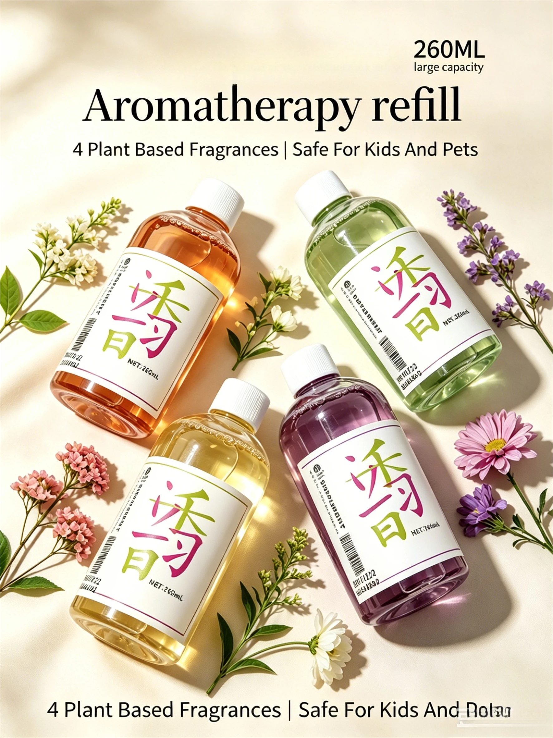 Air freshener refill / Humidifier aromatherapy refill 12 different natural scent combinations (Lavender, Jasmine, White Tea)