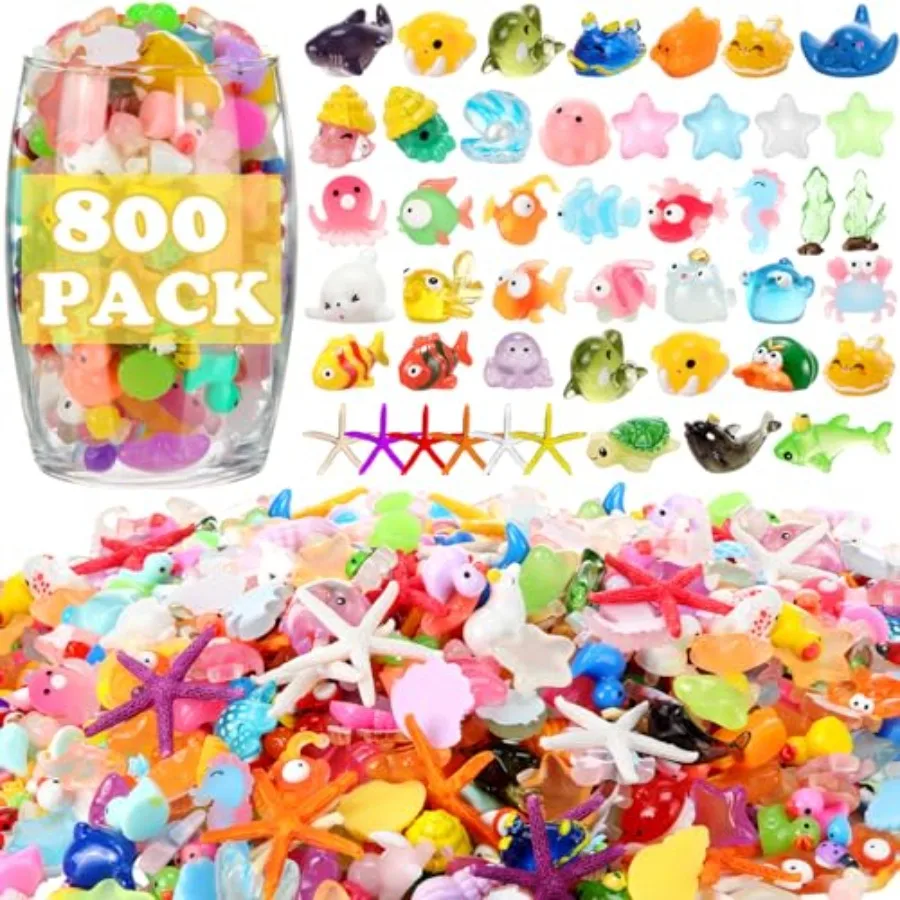 

800 Pcs Mini Resin Animals Figures Bulk Miniature Accessories for Pranks Hide Party Gift Duck Tiny Resin for Crafts Micro Lands