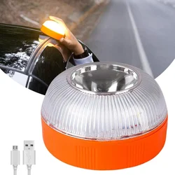 Car Emergency Beacon Light USB Rechargeable Magnetic Induction Auto Strobe Flashing Warning Light Help Flash Safety Signal Lamp