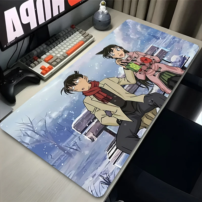 Anime D-Detective Conan Mousepad Computer PC Gamer Locking Edge Kaitou Kid Table Pad XXL Laptop Keyboard Desk Home Office Setup