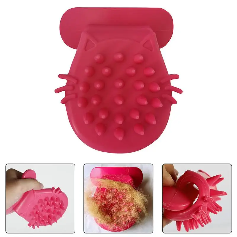 Pet Cat Massage Brush Tongue Shaped Silicone Soft Pet Hair Remover Brush Licking Cat Kitten Massage Brush Cat Grooming Tool