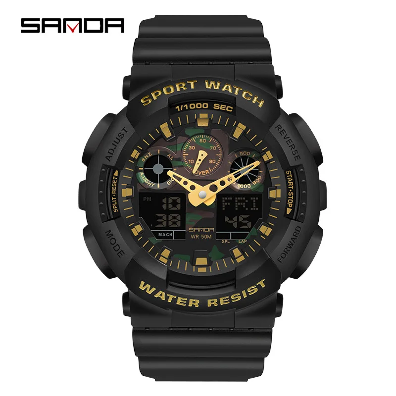 Sanda Top Marke Digitaluhr Männer Sport uhren elektronische LED männliche Armbanduhr für Männer Uhr im Freien wasserdichte Armbanduhr