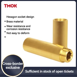 암수 스레드 수도꼭지, 황동 익스텐션 파이프, 황동 재료, 비브콕 구리 익스텐션 튜브, 1/2 인치, 50 또는 80mm 길이