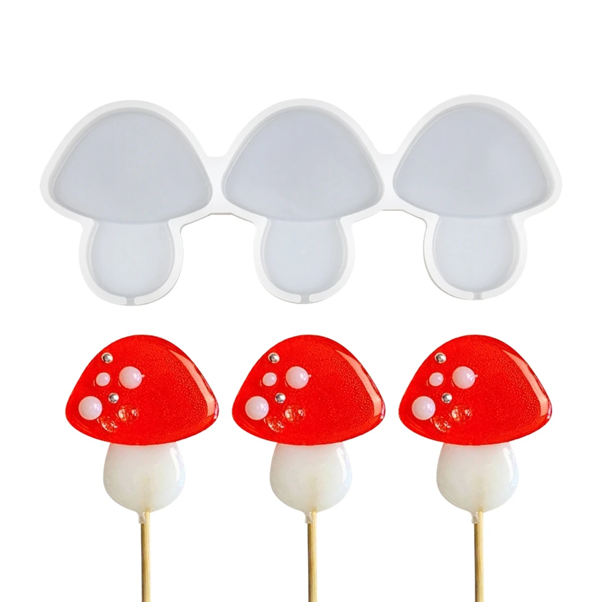 Mushroom Silicone Lollipop Mold Cute  Jelly Candy Chocolate Soap Bakeware Mould Variety Shapes Cake Decorating Tools