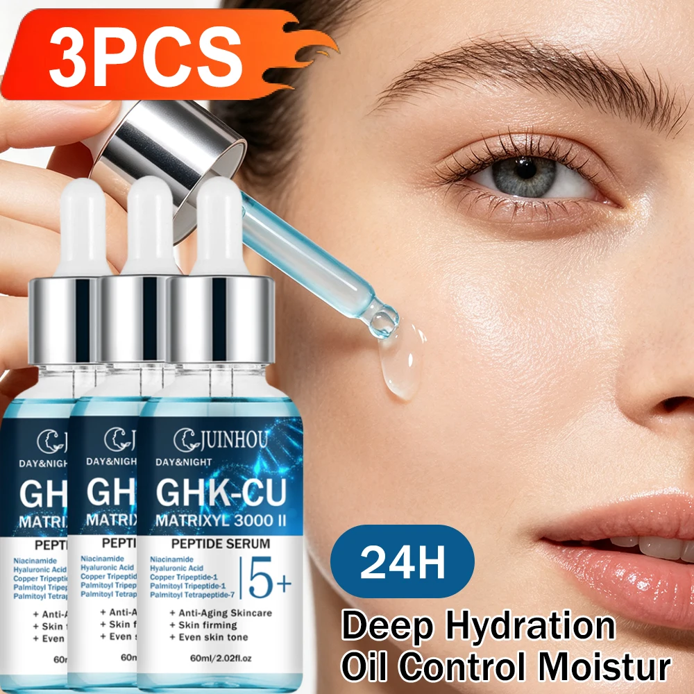 JUINHOU 3Pcs GHK-Cu Anti-aging Face Serum Reduce Fine Lines Hydrating Smooth Skin Improve Uneven Skin Tone for All Skin Types