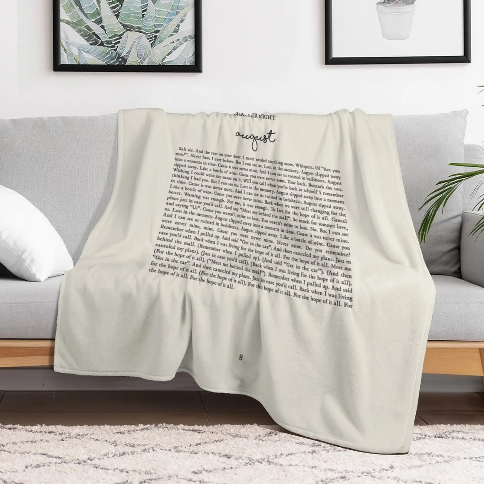 August Lyrics Throw Blanket halloween heavy to sleep Picnic sofa bed Blankets