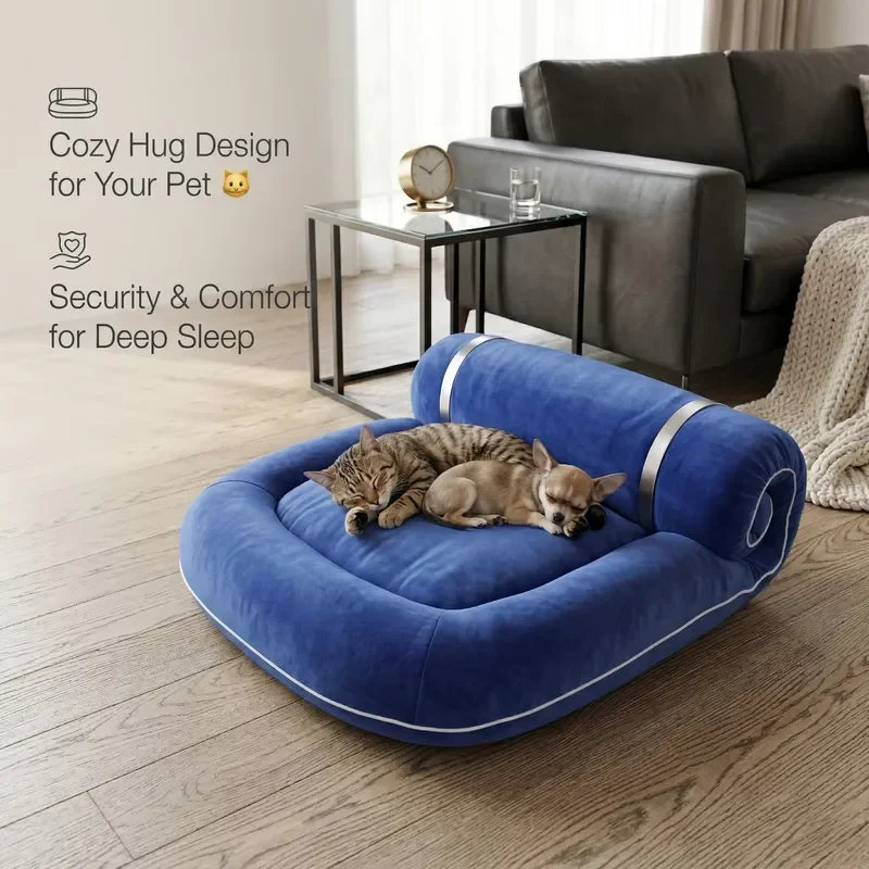 Pet Duke Sustainable Dog Cat Cave Bed Memory Foam Auto-Adjust OEM/ODM Anti-Slip Foldable Removable Small Animals