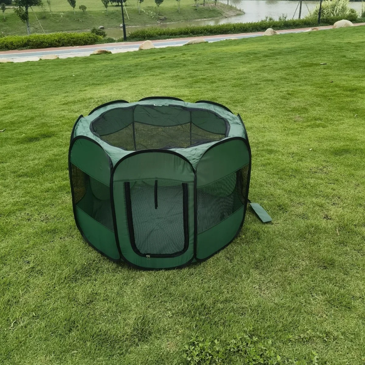 

Folding octagonal pet fence 190T polyester cloth dog tent octagonal cage pet tent