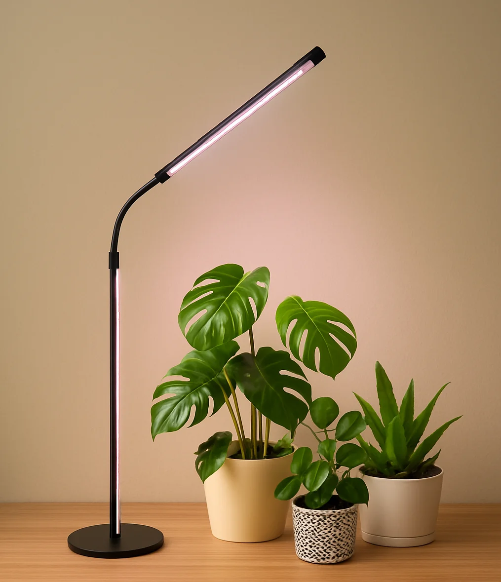 LED Grow Light for Indoor Plants, Adjustable Gooseneck Plant Lamp with Full Spectrum Beads, Strong Beam, Timer and Dimmable Mode