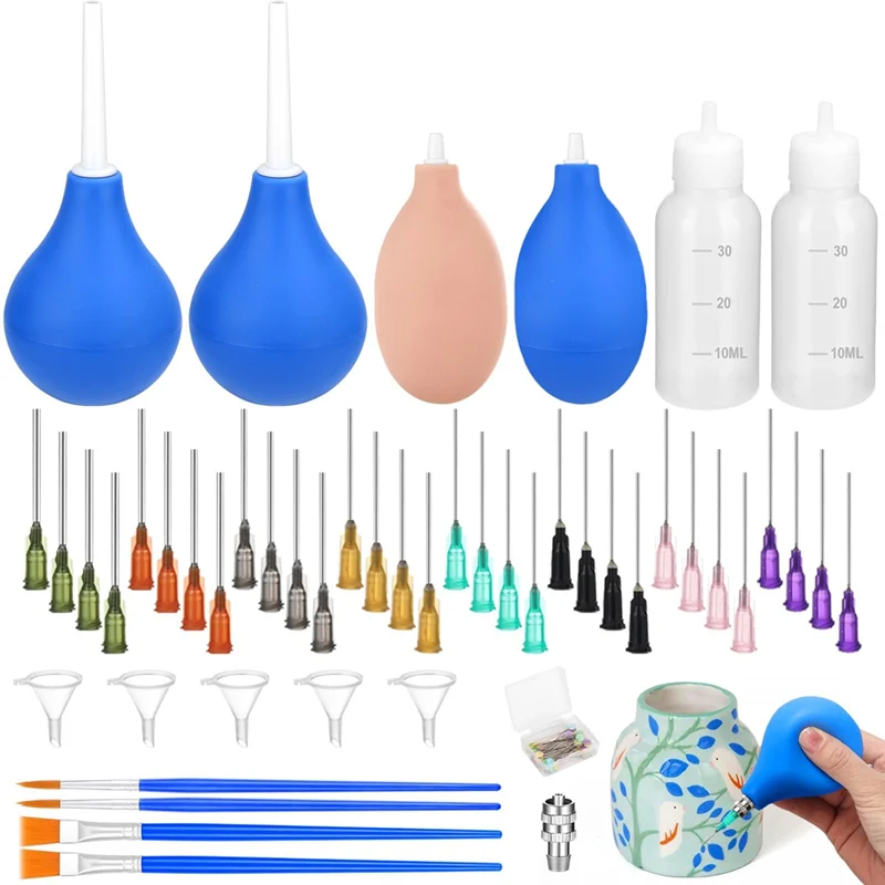 

Pottery Tools Supplies Tool Kit Set With Squeeze Graduated Bottle, Precision Tip Applicator For Glaze