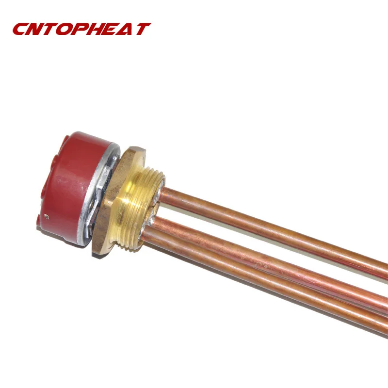 220v 1500w Heating Element With Thermostat DN32 Thread Immersion Copper Water Heater With Thermoregulator