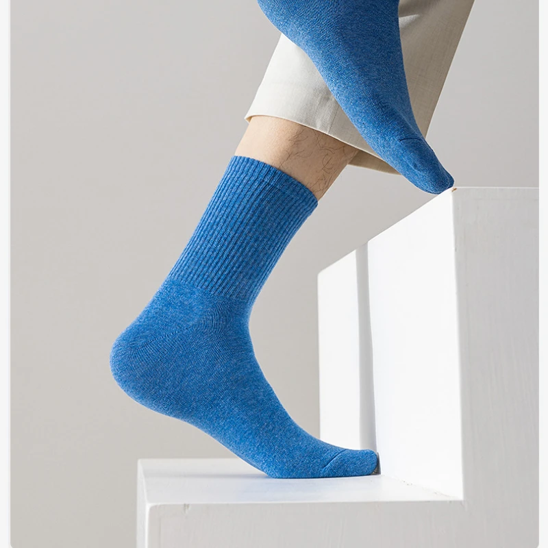 HSS 95% Combed Cotton Socks Men Business Dress Long Socks Soft Breathable Spring Summer Colorful Sock For Man