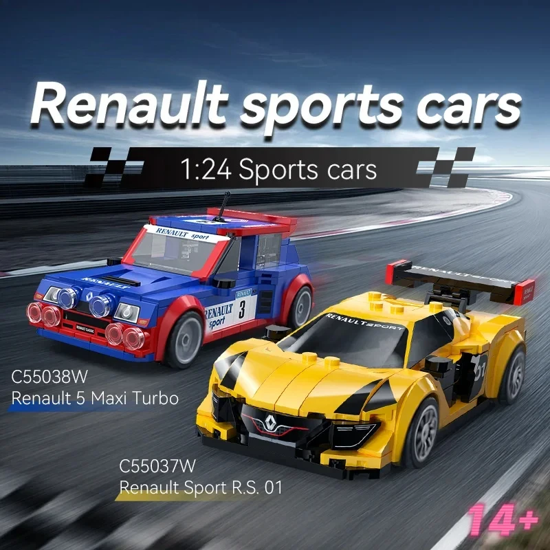 

308pcs RC Maxi Turbo Super Sports Car Retro Car Building Blocks Bricks Collection Display Toys Idea Gift for Kids Boys