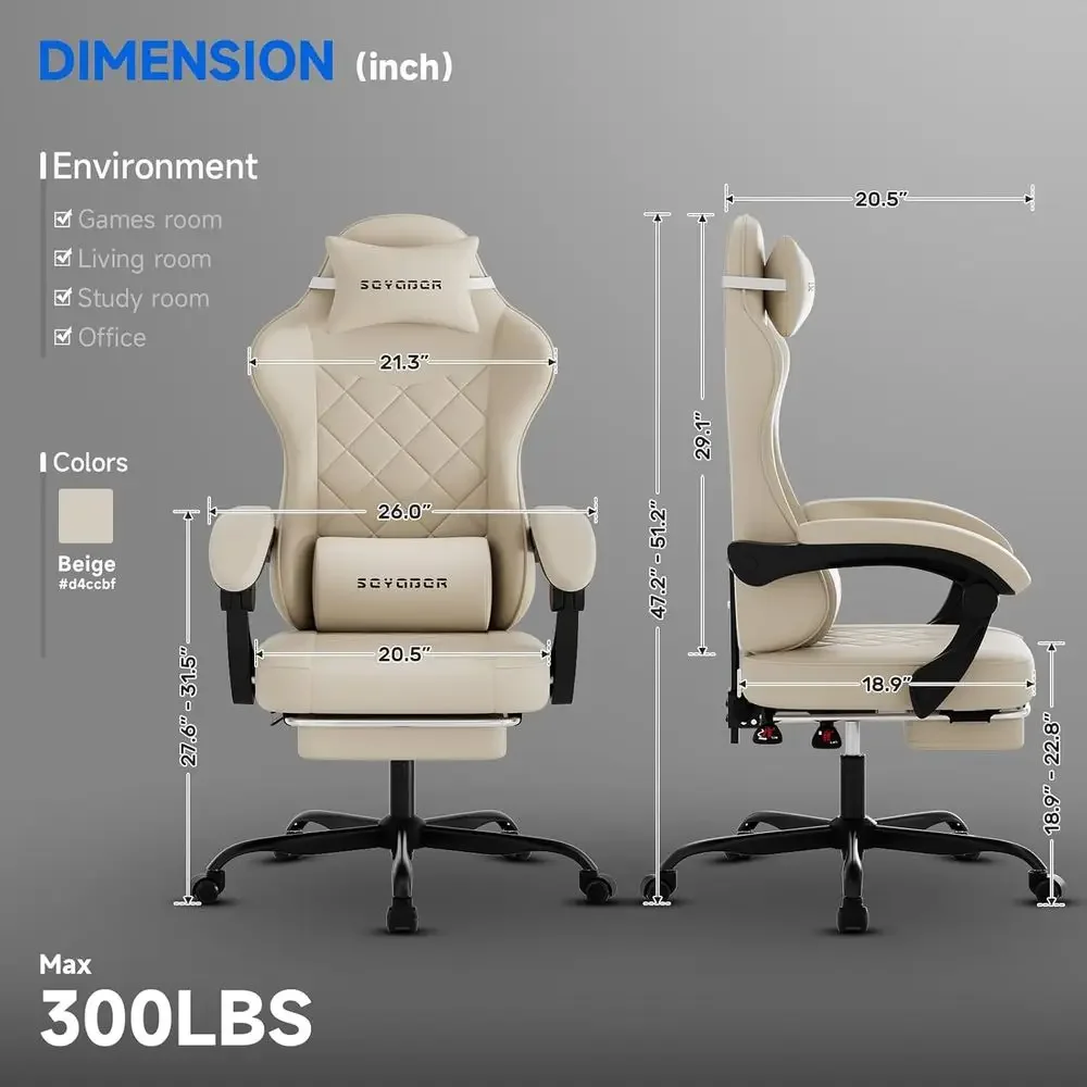 게임 및 사무실용 요추 지지대가 있는 인체공학적 하이백 - Ergonomic Office Chair 리뷰 및 가격