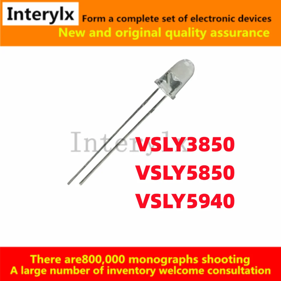 10Pcs/Lot Original VSLY3850 VSLY5850 VSLY5940 5mm Wavelength 850 940mm high speed infrared emission tube