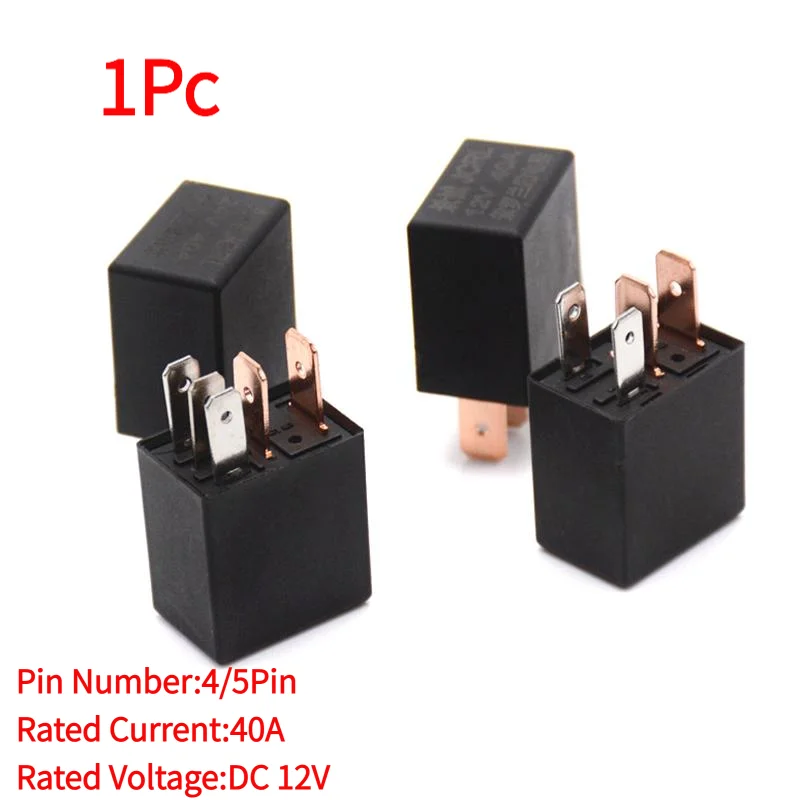 1Pc DC 12V 40A Rated Current 1NO 1NC SPDT 4/5 Pins Car Automotive Alarm Relay 40.