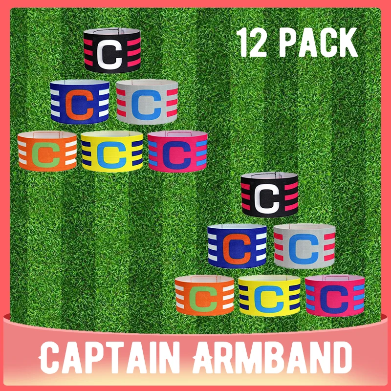 12pcs Kid Adults Football Captain Armband Soccer Arm Band Leader Competition Soccer Captain Group Armband Football Training