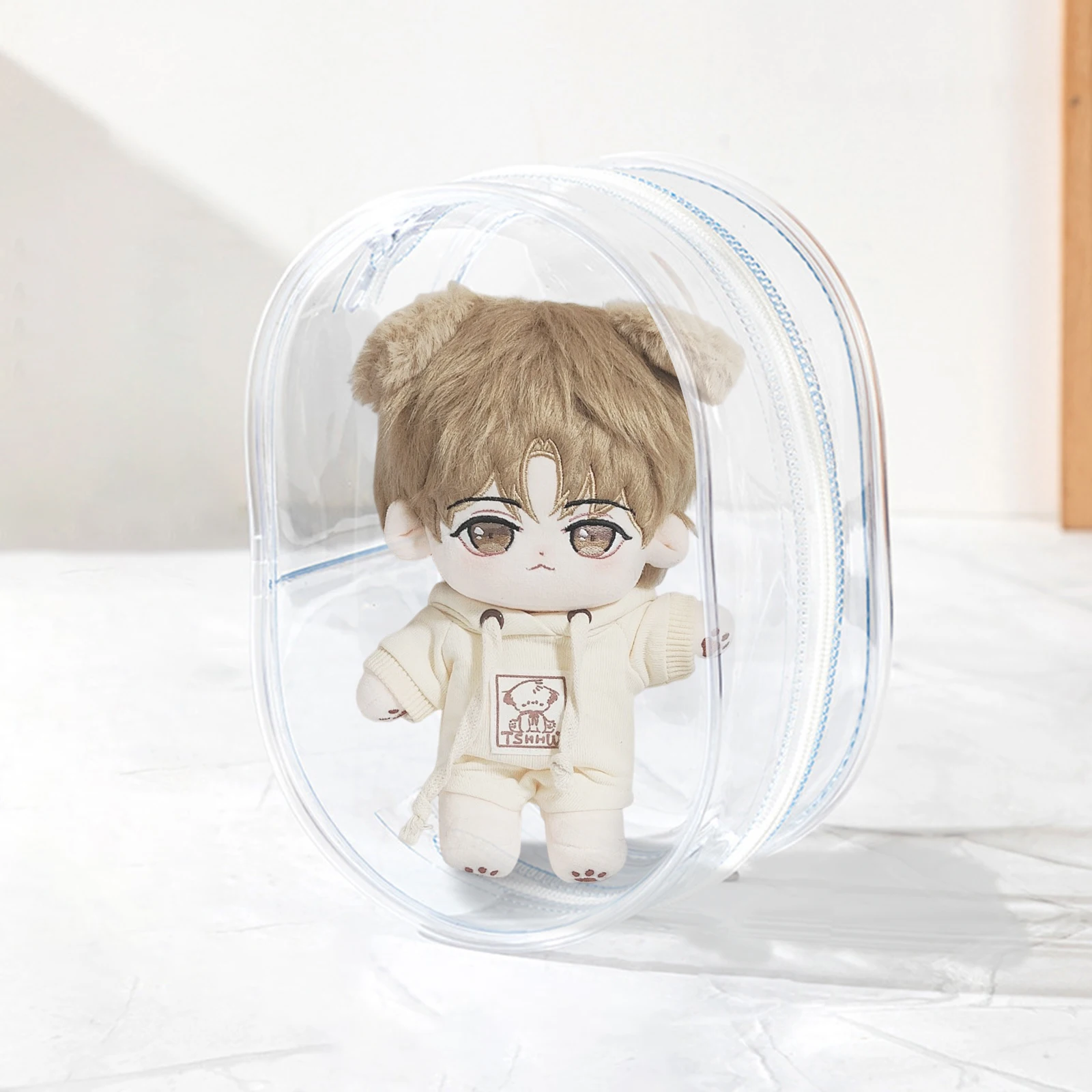 Portable Doll Storage Bag Transparent Doll Figure Display Bag Clear Pouches Suitable for Outdoor Travel