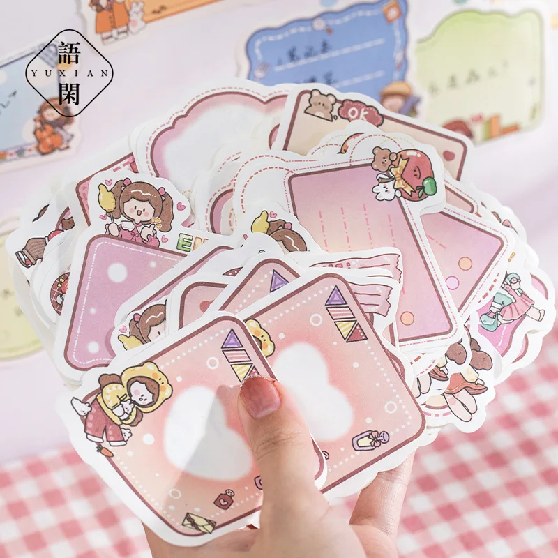 100 Sheets Non-Sticky Note Paper Argo's Galaxy Roaming Cute Girls Hand Account Message Material Memo Pad 6 Types