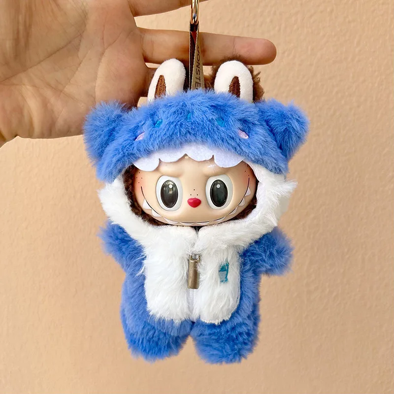 

For 17cm Labubu Doll Clothes Hoodies Dolls Clothing Match Plush Jumpsuit Outfit Trendy Accessories Little Cloths (no Doll)