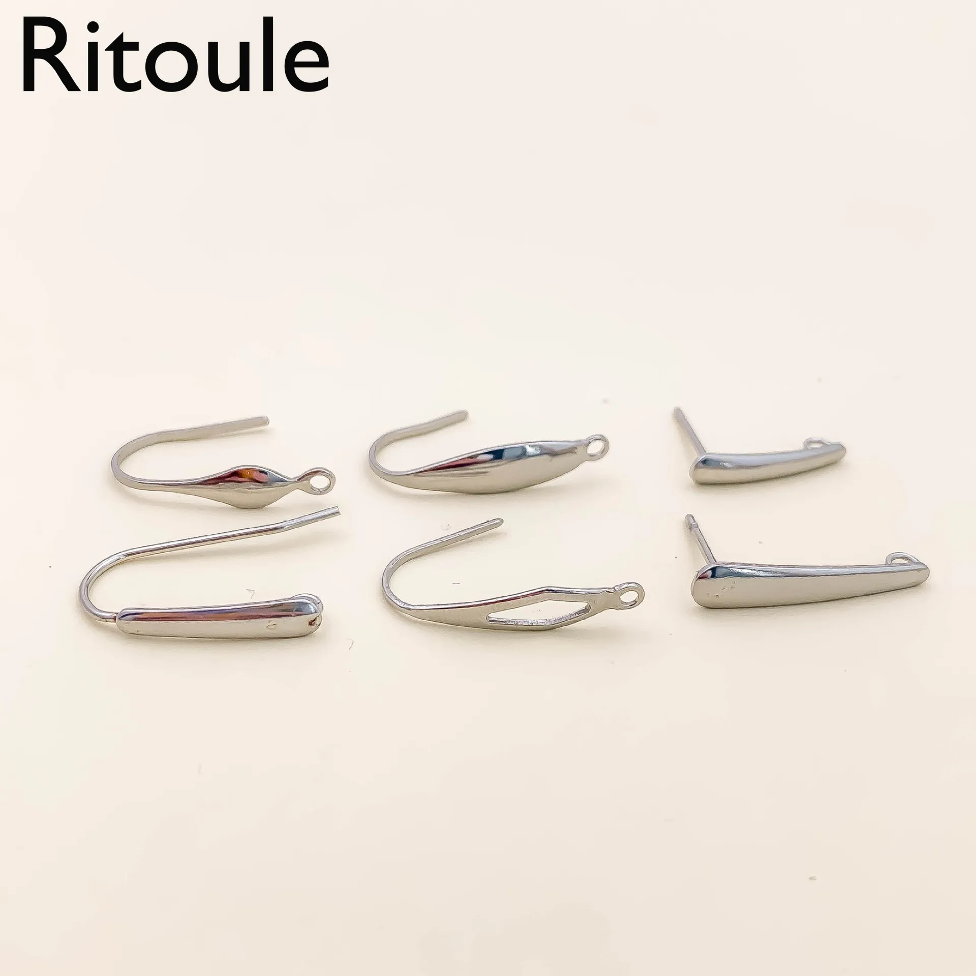 20pcs316 stainless steel hand-stamped ear hook U-shaped stud earrings DIY accessories