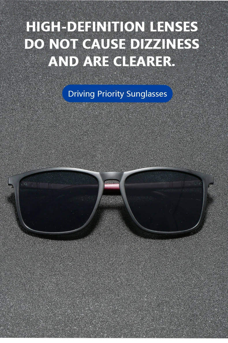 Mjyiwang Herren-Sonnenbrille, matt, quadratisch, polarisiert, UV400, blaue Spiegellinse, blendfrei, für Autofahren, Angeln, Reisen, Outdoor-Brillen – Detail 2
